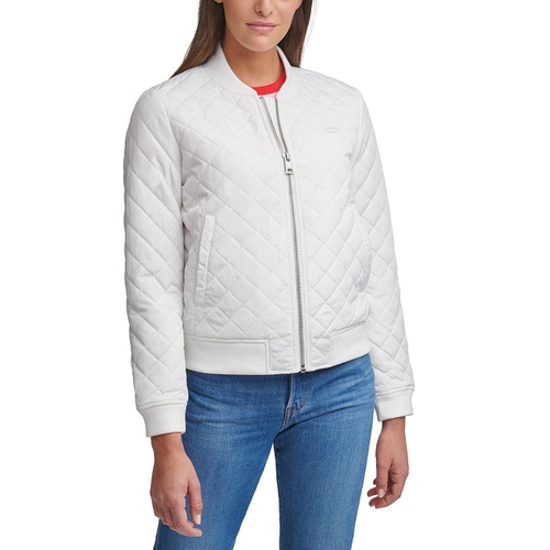 리바이스 Womens Diamond Quilted Casual Bomber Jacket