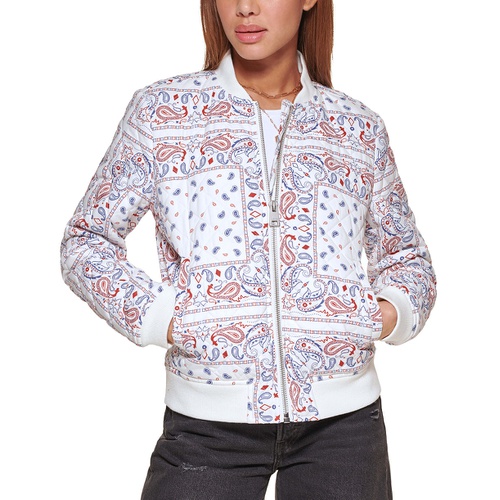 리바이스 Womens Diamond Quilted Casual Bomber Jacket