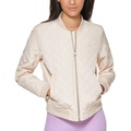 Womens Diamond Quilted Casual Bomber Jacket