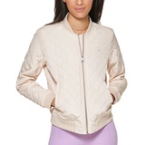 Womens Diamond Quilted Casual Bomber Jacket