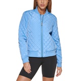 Womens Diamond Quilted Casual Bomber Jacket