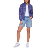 Womens Diamond Quilted Casual Bomber Jacket