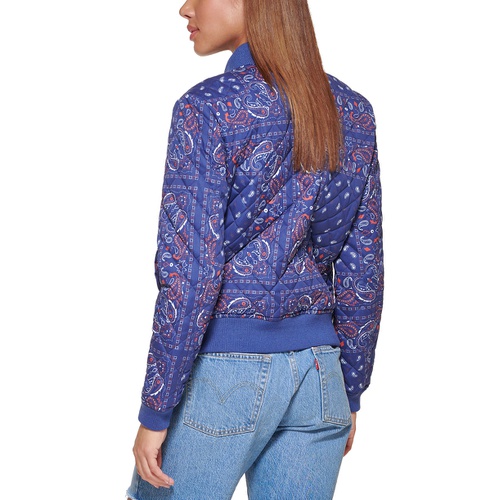 리바이스 Womens Diamond Quilted Casual Bomber Jacket