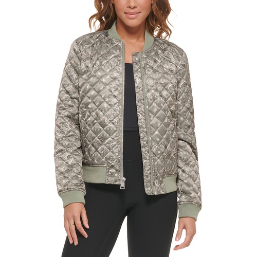 리바이스 Womens Diamond Quilted Casual Bomber Jacket