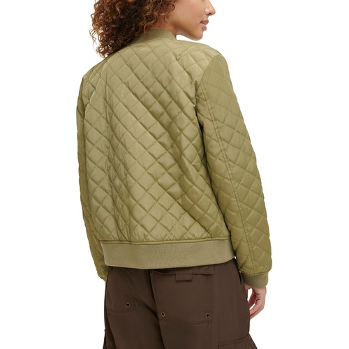 리바이스 Womens Diamond Quilted Casual Bomber Jacket