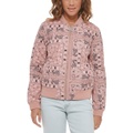 Womens Diamond Quilted Casual Bomber Jacket