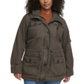 Trendy Plus Size Cotton Hood Utility Jacket