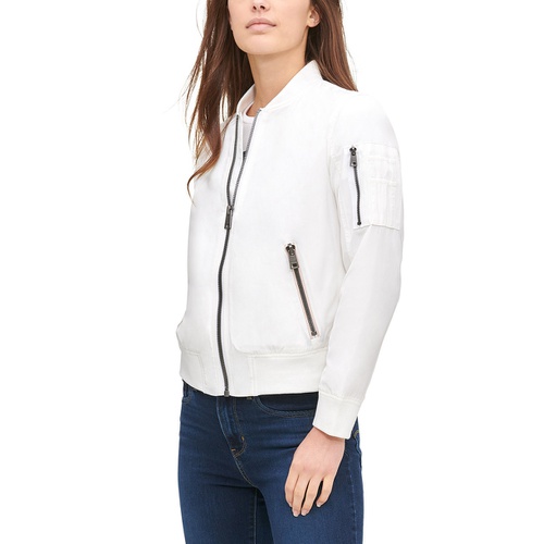 리바이스 Womens Lightweight Zip-Detail Bomber Jacket