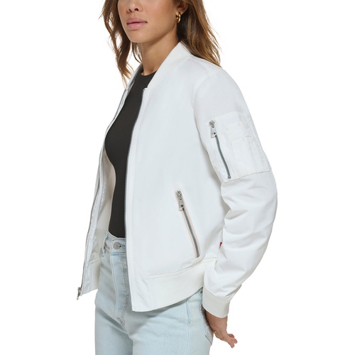 리바이스 Womens Lightweight Zip-Detail Bomber Jacket