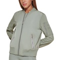 Womens Lightweight Zip-Detail Bomber Jacket