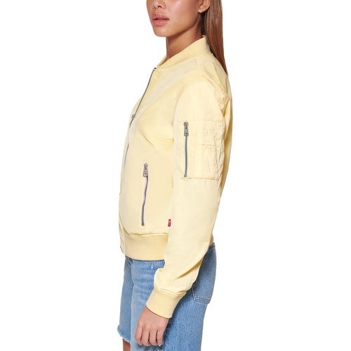 리바이스 Womens Lightweight Zip-Detail Bomber Jacket