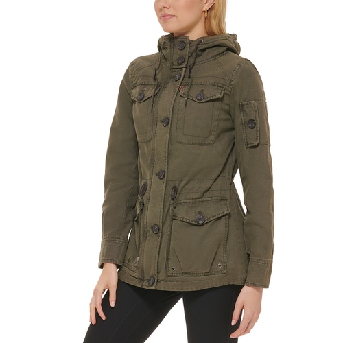 리바이스 Womens Hooded Military Jacket