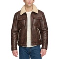 Mens Faux-Shearling Full-Zip Trucker Jacket