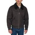 Mens Faux-Shearling Full-Zip Bomber Jacket