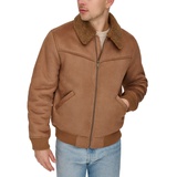 Mens Faux-Shearling Full-Zip Bomber Jacket