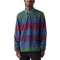 Mens Relaxed-Fit Long Sleeve Striped Rugby Shirt