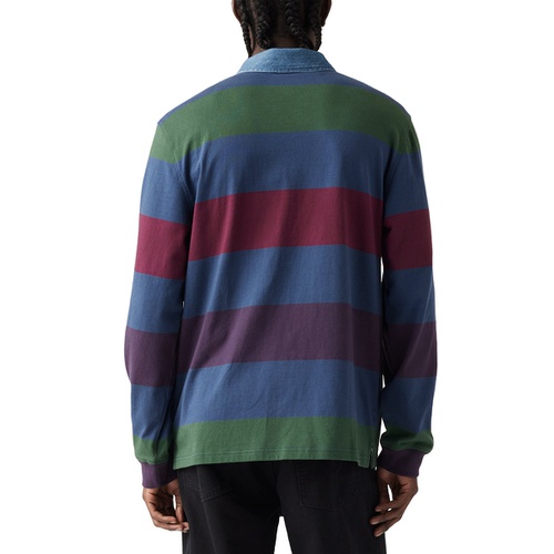 리바이스 Mens Relaxed-Fit Long Sleeve Striped Rugby Shirt