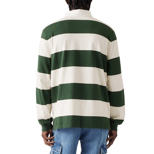 리바이스 Mens Relaxed-Fit Long Sleeve Striped Rugby Shirt