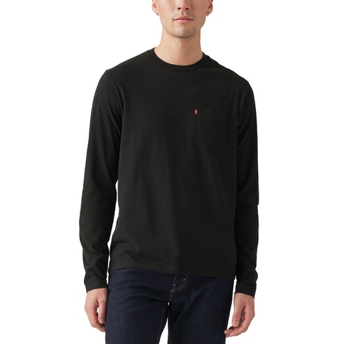 리바이스 Mens Long Sleeve Crewneck Pocket T-Shirt