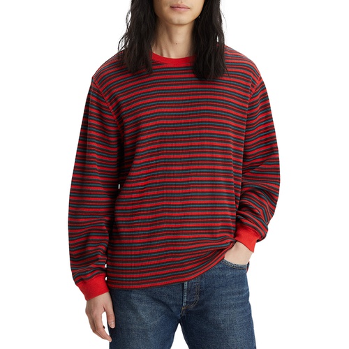 리바이스 Mens Waffle Knit Thermal Long Sleeve T-Shirt