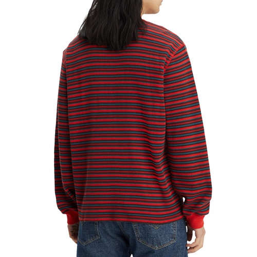 리바이스 Mens Waffle Knit Thermal Long Sleeve T-Shirt