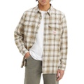 Mens Worker Relaxed Fit Plaid Button Down Shirt