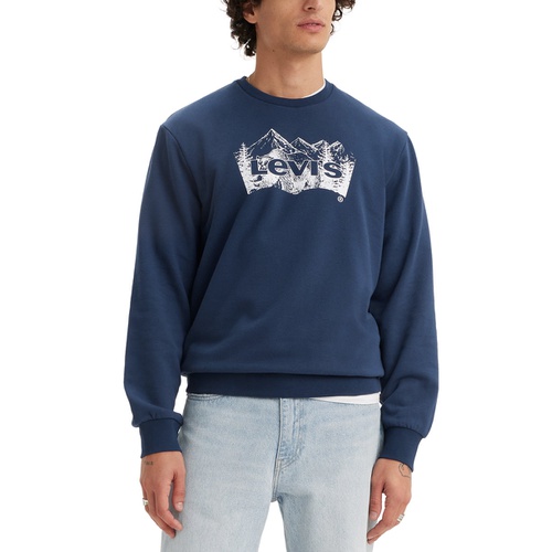 리바이스 Mens Mountain Scenic Logo Graphic Sweatshirt