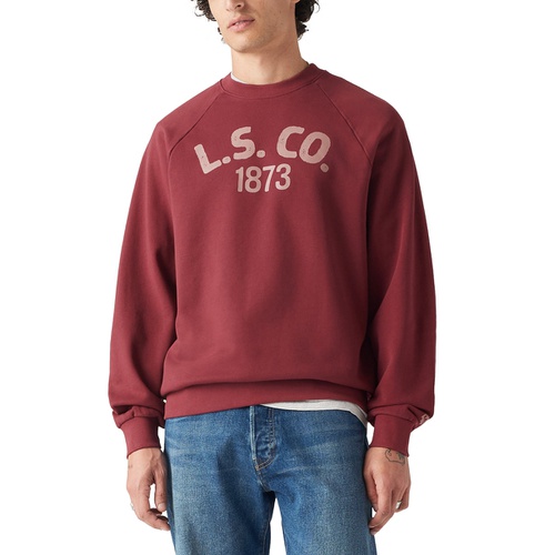 리바이스 Mens Relaxed Fit Long Raglan Sleeve Logo Graphic Sweatshirt