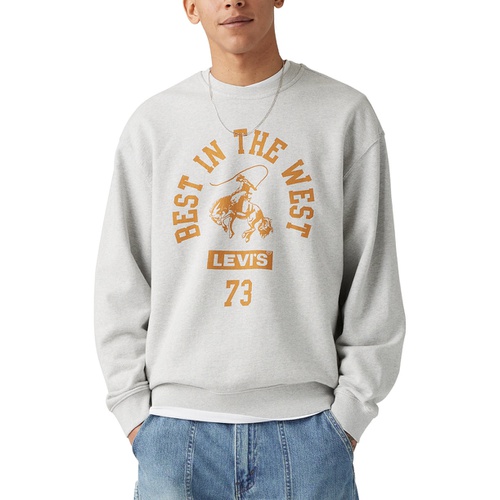 리바이스 Mens Relaxed Fit Long Sleeve Logo Graphic Sweatshirt