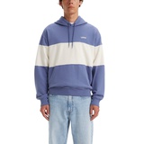 Mens Relaxed-Fit Drawstring Stripe Hoodie