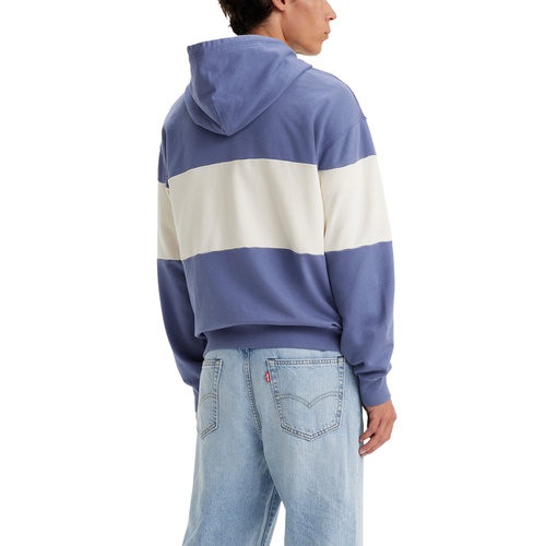 리바이스 Mens Relaxed-Fit Drawstring Stripe Hoodie