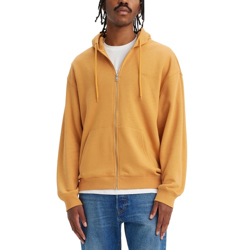 리바이스 Mens Fleece Relaxed-Fit Zip-Up Hoodie