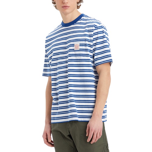 리바이스 Mens Workwear Relaxed-Fit Stripe Pocket T-Shirt