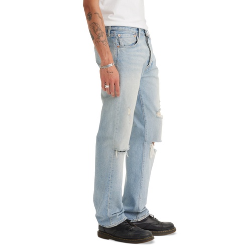 리바이스 Mens 501 Originals Marching Meadow Distressed Jeans