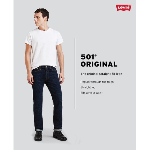 리바이스 Mens 501 Original Fit Button Fly Stretch Jeans