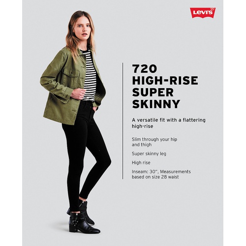 리바이스 Womens 720 High-Rise Stretchy Super-Skinny Jeans