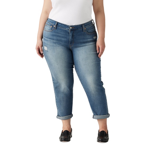 리바이스 Plus Size Mid Rise Roll-Cuff Boyfriend Jeans