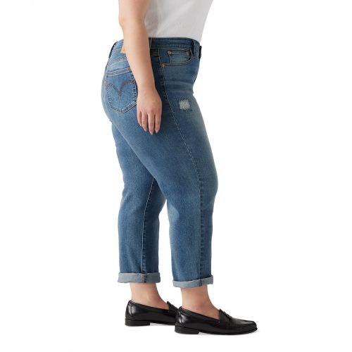 리바이스 Plus Size Mid Rise Roll-Cuff Boyfriend Jeans