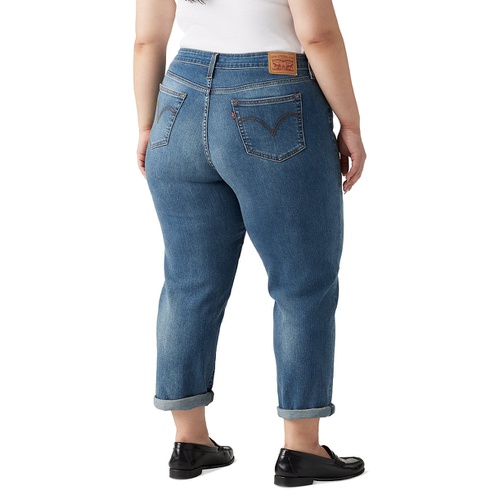 리바이스 Plus Size Mid Rise Roll-Cuff Boyfriend Jeans