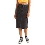 Womens Denim Pencil Midi Skirt