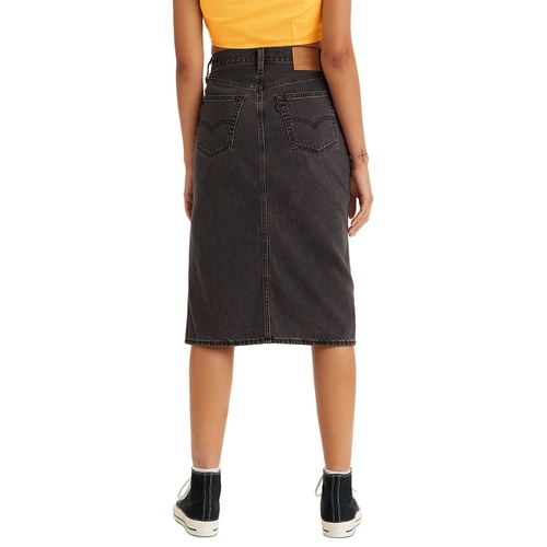 리바이스 Womens Denim Pencil Midi Skirt