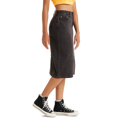 리바이스 Womens Denim Pencil Midi Skirt