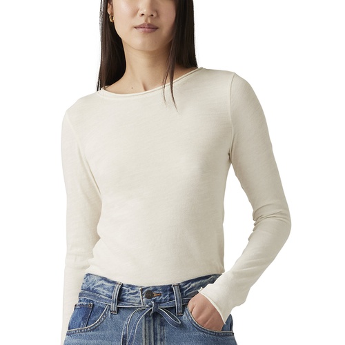 리바이스 Womens Cotton Lightweight Slub Long-Sleeve Top