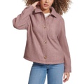 Womens Button Front Shorty Shirt Jacket