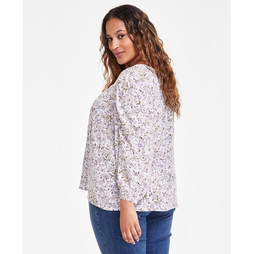 리바이스 Plus Size Halsey Floral Print Blouse