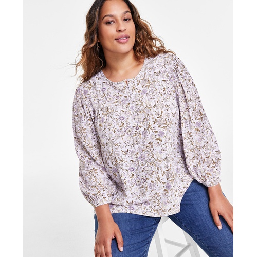 리바이스 Plus Size Halsey Floral Print Blouse