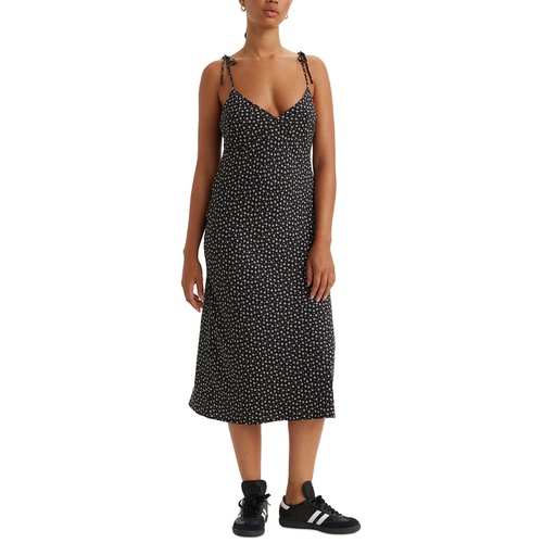 리바이스 Womens Rena Tie-Strap Sleeveless Midi Dress