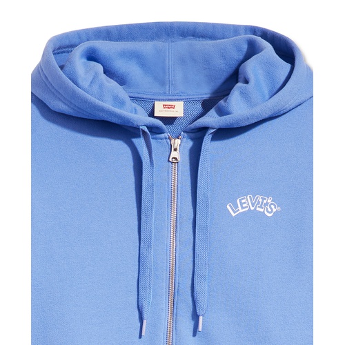 리바이스 Womens Logo Zip-Front Hooded Sweatshirt