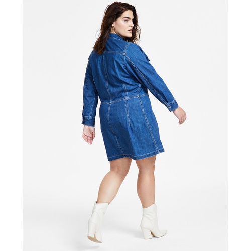 리바이스 Plus Size Ellie Button-Down Denim Dress