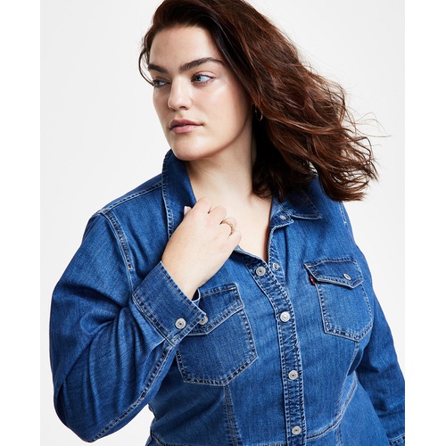 리바이스 Plus Size Ellie Button-Down Denim Dress